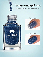 Лак Для Ногтей Лечебный Светоотражающий Укрепляющий Синий MALIBU Galaxy